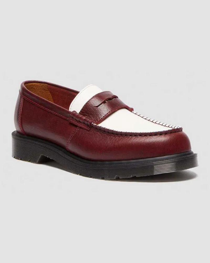 Dr.Martens Penton Two-Tone Leder Loafers in Rot, Größe Rot
