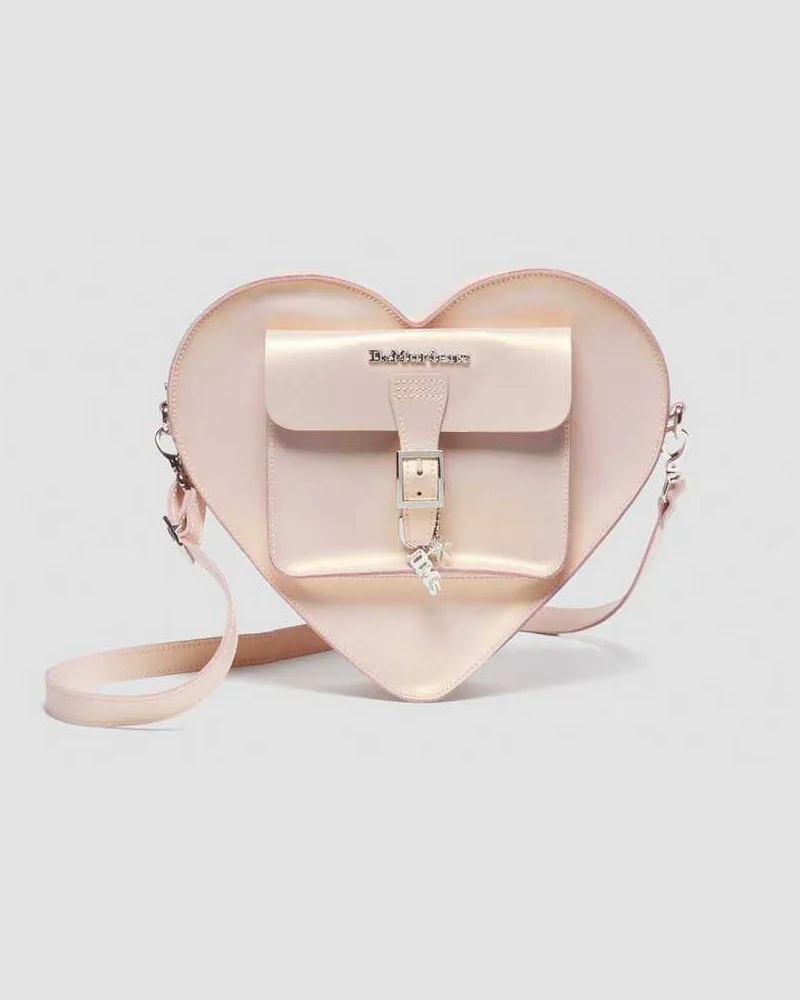 Dr.Martens Herzförmige Metallic Shift Ledertasche in Rosa Rosa