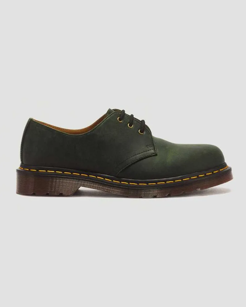 Dr.Martens 1461 3-Ösen Crazy Horse Leder SchnürSchuhe in Grün, Größe Grün