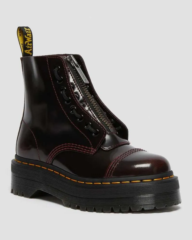 Dr.Martens Sinclair Arcadia Leder Plateaustiefel Schuhe in Rot, Größe Rot