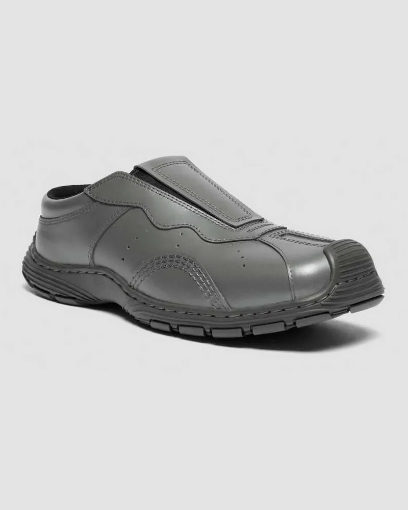 Dr.Martens Aurix Satin Finish Leder Mules Schuhe in Grau, Größe Grau