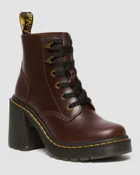 Dr.Martens Jesy Leder Flared Heel Sitefel Stiefel in Braun Braun