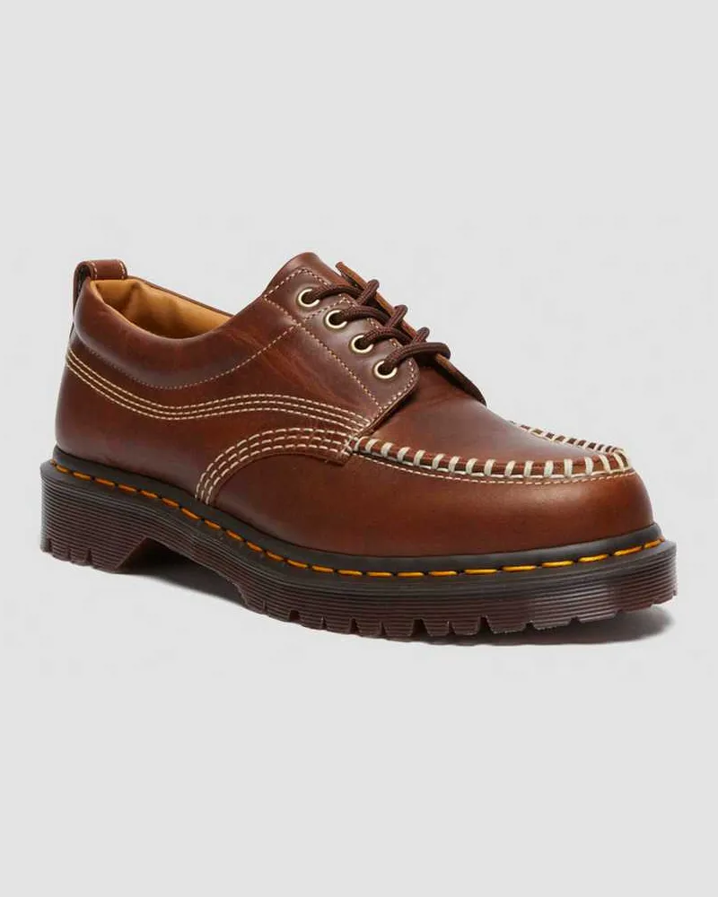 Dr.Martens Lowell Leder Moc Toe Schuhe in Bräunen, Größe Bräunen