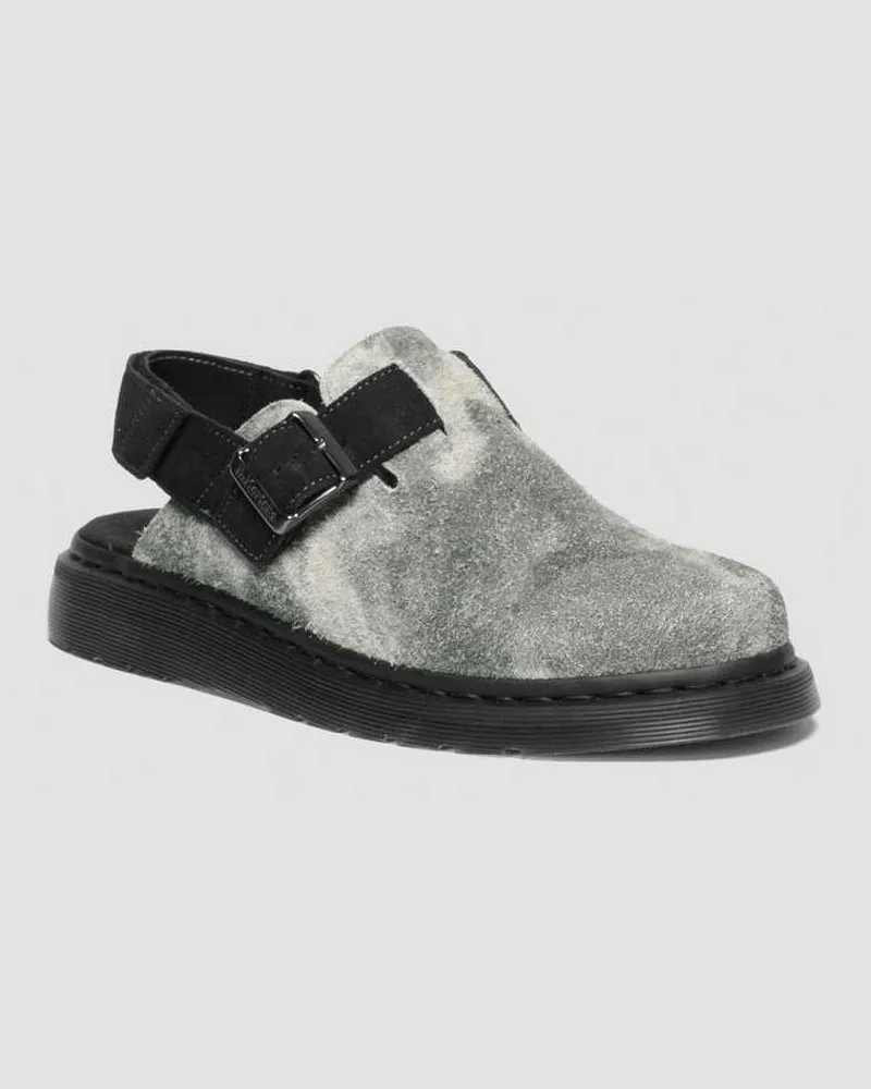 Dr.Martens Jorge II Stonewashed Wildleder Mules in Schwarz/Grau, Größe Schwarz