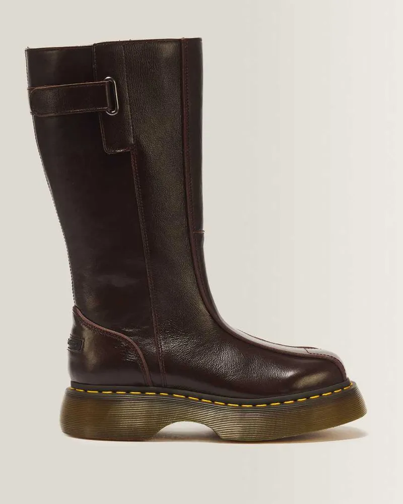 Dr.Martens Buzz Hi Gloss Leder Stiefel in Braun, Größe Braun