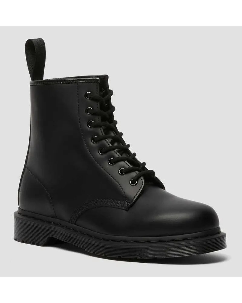 Dr.Martens 1460 Mono Glatt, Leder Stiefel in Schwarz Schwarz