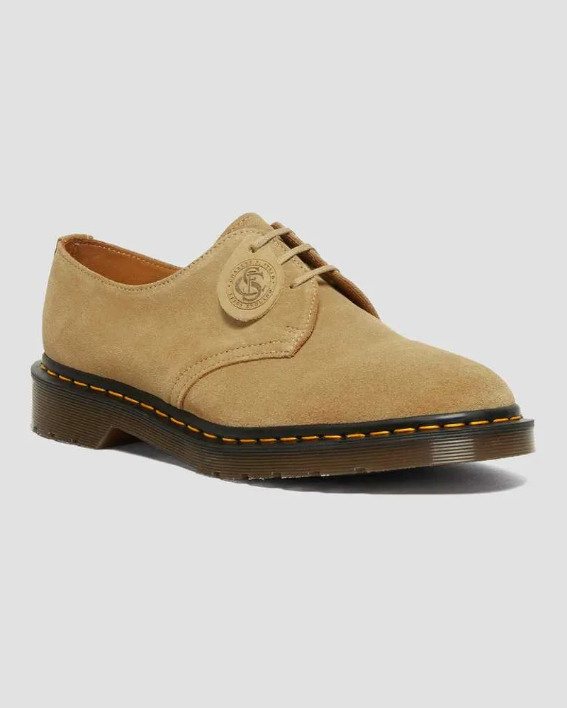 Dr.Martens 1461 Made In England Buck Suede Schuhe in Creme, Größe Creme