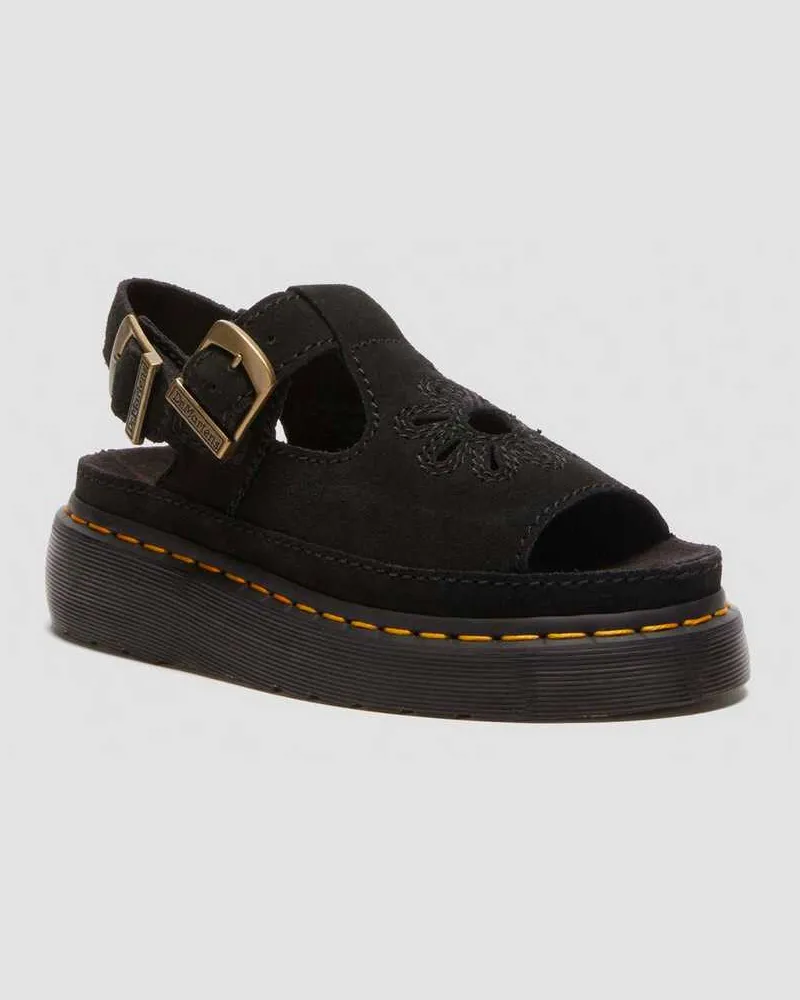 Dr.Martens Suède Dunnet Flower Buttersoft Leder Sandalen in Schwarz, Größe Schwarz