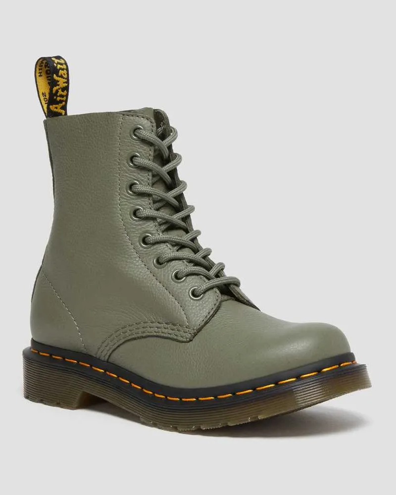 Dr.Martens 1460 Pascal Virginia Leder Schnürstiefel in Grün, Größe Grün