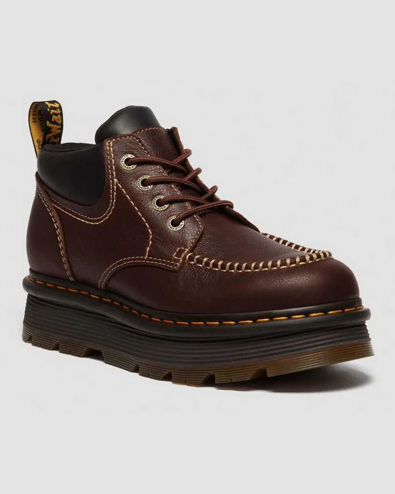 Dr.Martens Zebzag Leder Casual 4-Ösen Schnürstiefel in Braun, Größe Braun