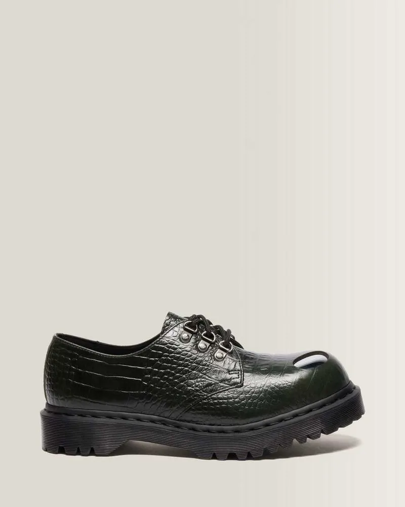 Dr.Martens 1461 Bex Steel Toe Leder Schuhe in Grün, Größe Grün