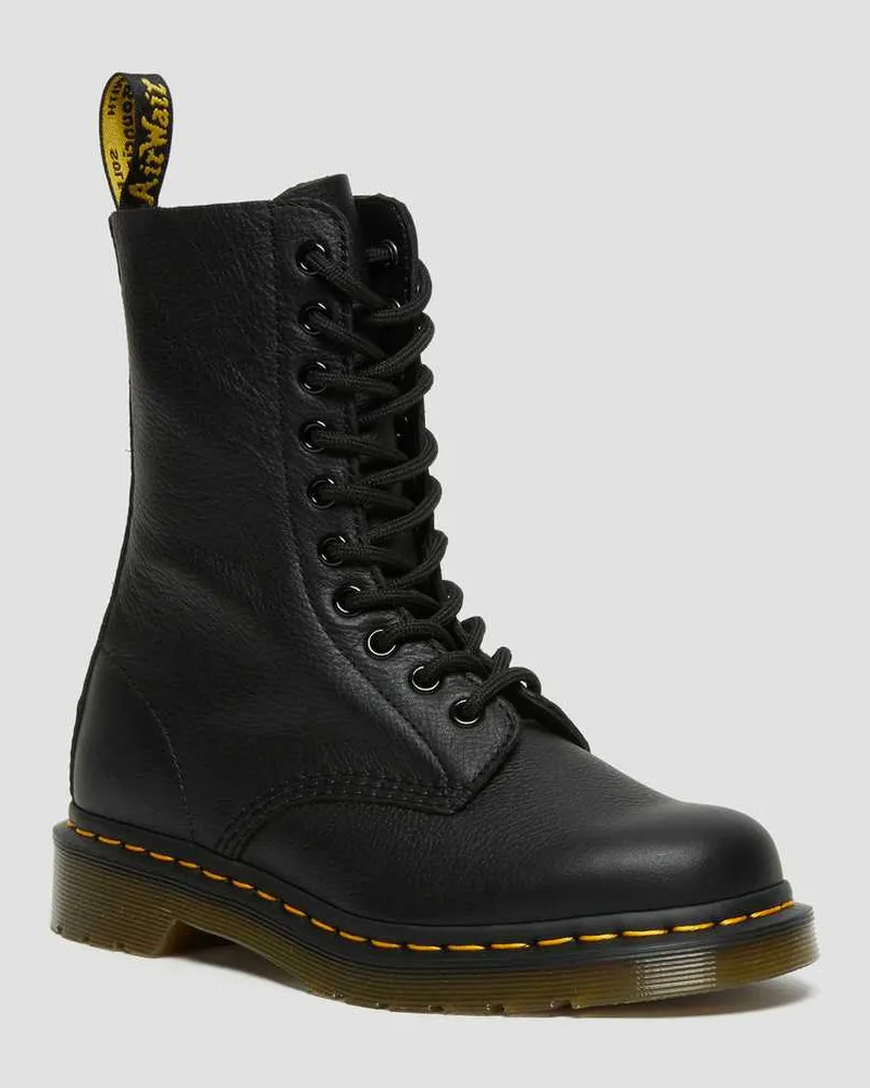 Dr.Martens 1490 Virginia Leder Hohe Stiefel in Schwarz, Größe Schwarz
