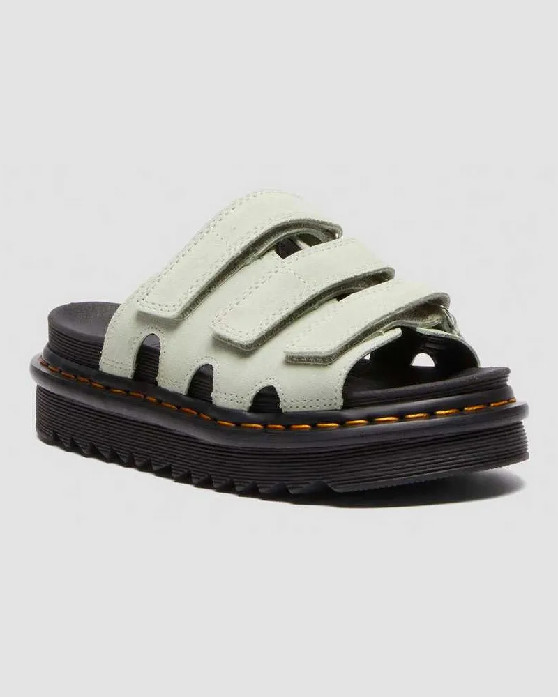 Dr.Martens Suède Raine Slide Wildleder Sandalen in Grün, Größe Grün