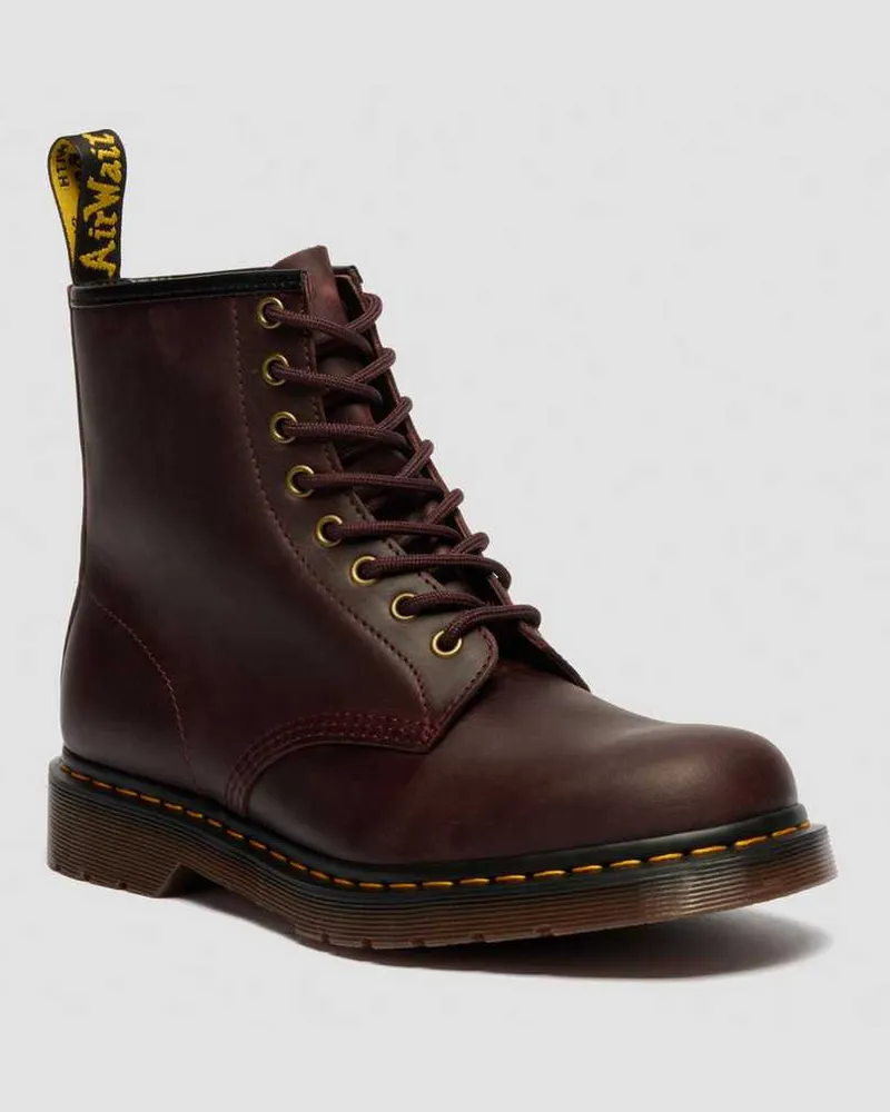 Dr.Martens 1460 Crazy Horse Leder Stiefel in Rot, Größe Rot