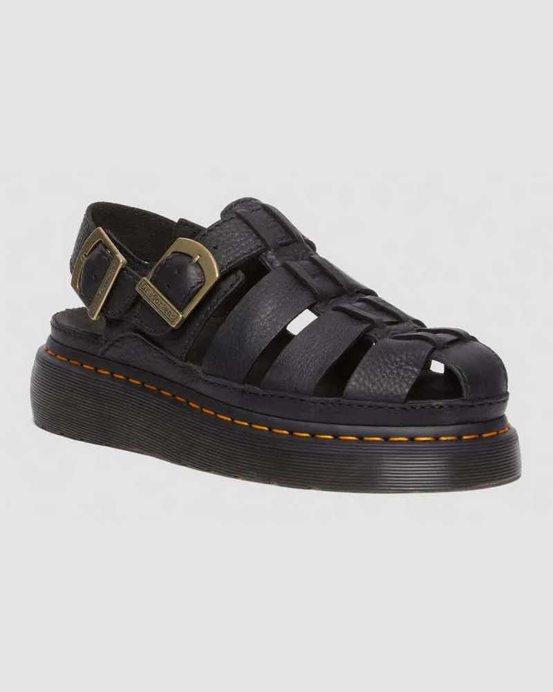 Dr.Martens Wrenlie Leder Fisherman Sandalen in Schwarz, Größe Schwarz
