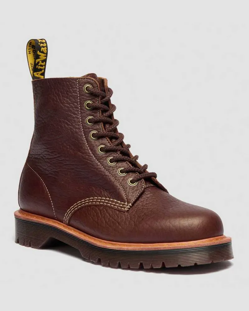 Dr.Martens 1460 Wild Grain Leder Stiefel in Braun, Größe Braun