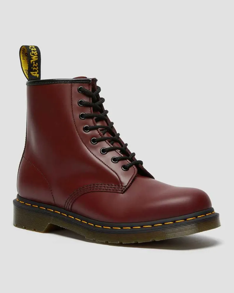 Dr.Martens 1460 Glatt, Leder Stiefel in Rot, Größe Rot