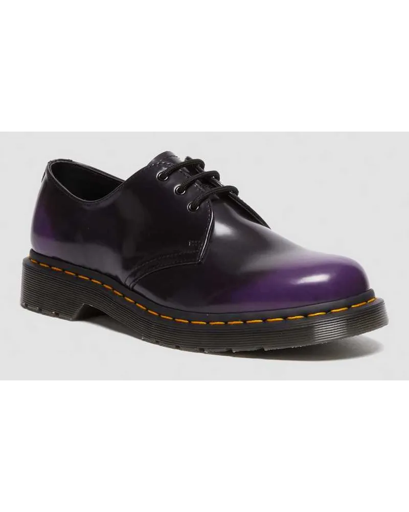 Dr.Martens Leder 1461 Rub Off Vegan Gloss Oxford Schuhe in Schwarz/Violett Schwarz