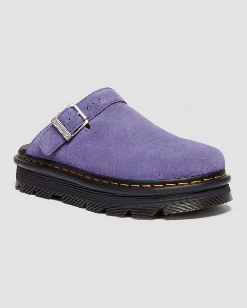 Dr.Martens Suède Zebzag Wildleder Casual Slingback Plateau Mules in Violett, Größe Violett