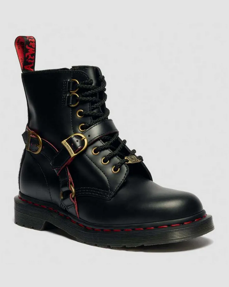 Dr.Martens 1460 Jahr Des Pferdes Leder Stiefel in Schwarz, Größe Schwarz