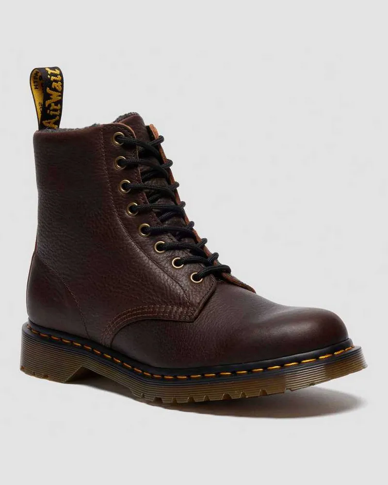 Dr.Martens 1460 Grizzly Leder Stiefel Mit Fleecefutter in Braun, Größe Braun