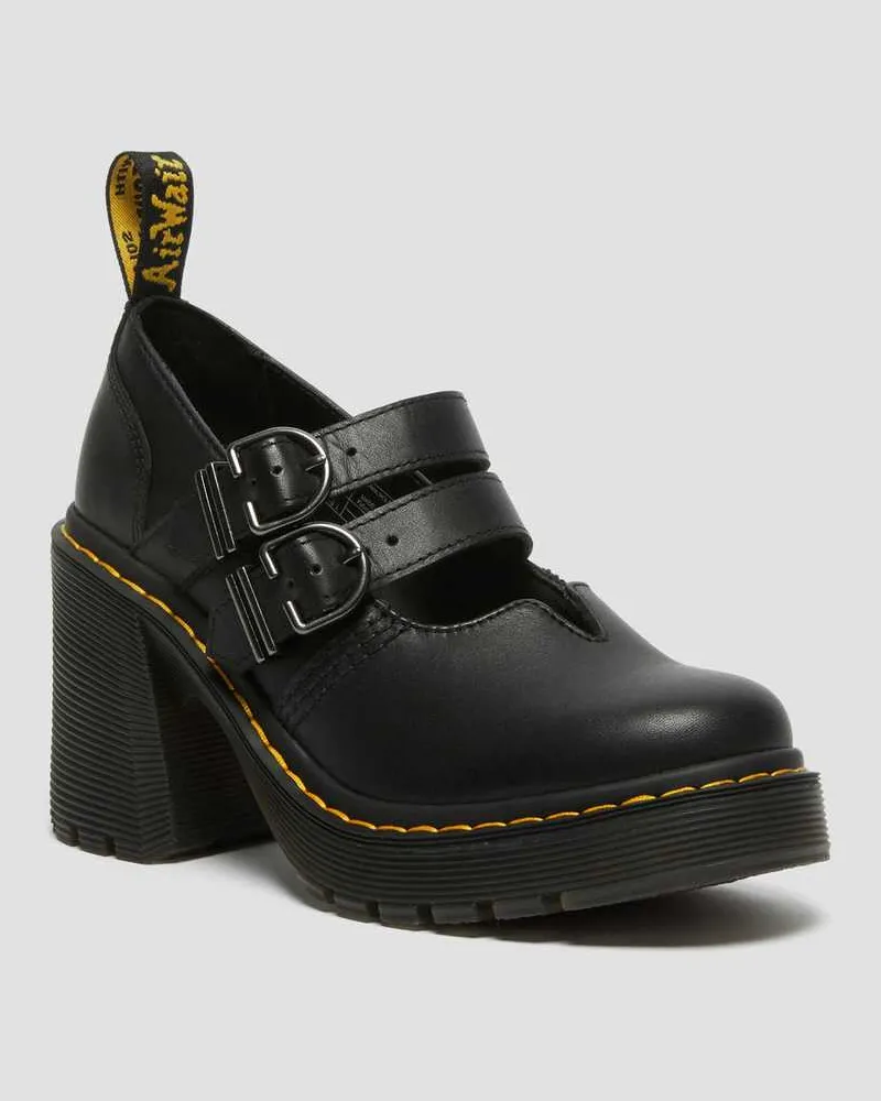 Dr.Martens Eviee Sendal Leder Mary Jane AbsatzSchuhe in Schwarz, Größe Schwarz