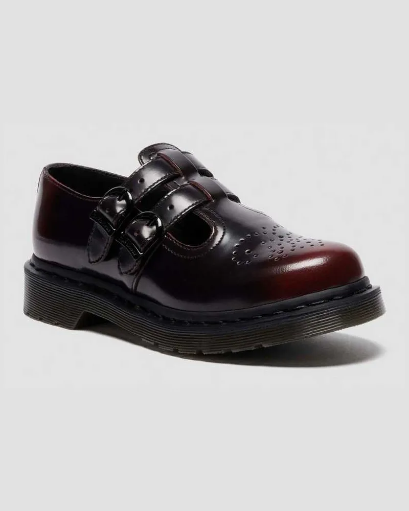 Dr.Martens 8065 Arcadia Rub Off Leder Mary Jane Schuhe in Rot, Größe Rot