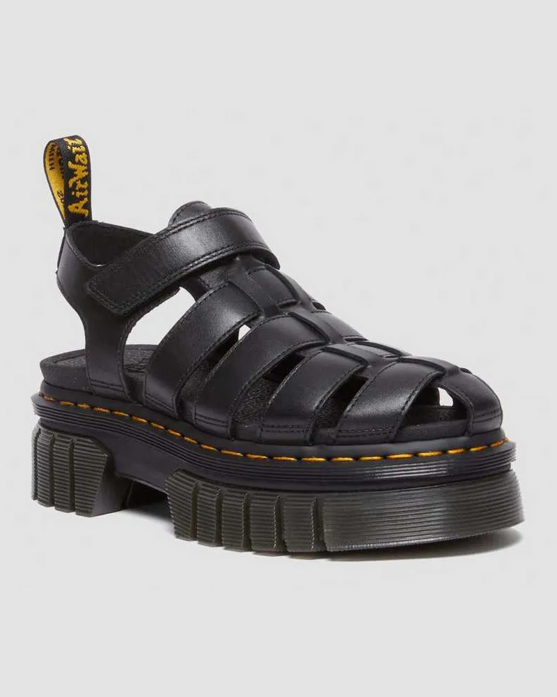 Dr.Martens Nappa Leder Ricki Fisherman Plateausandalen in Schwarz, Größe Schwarz