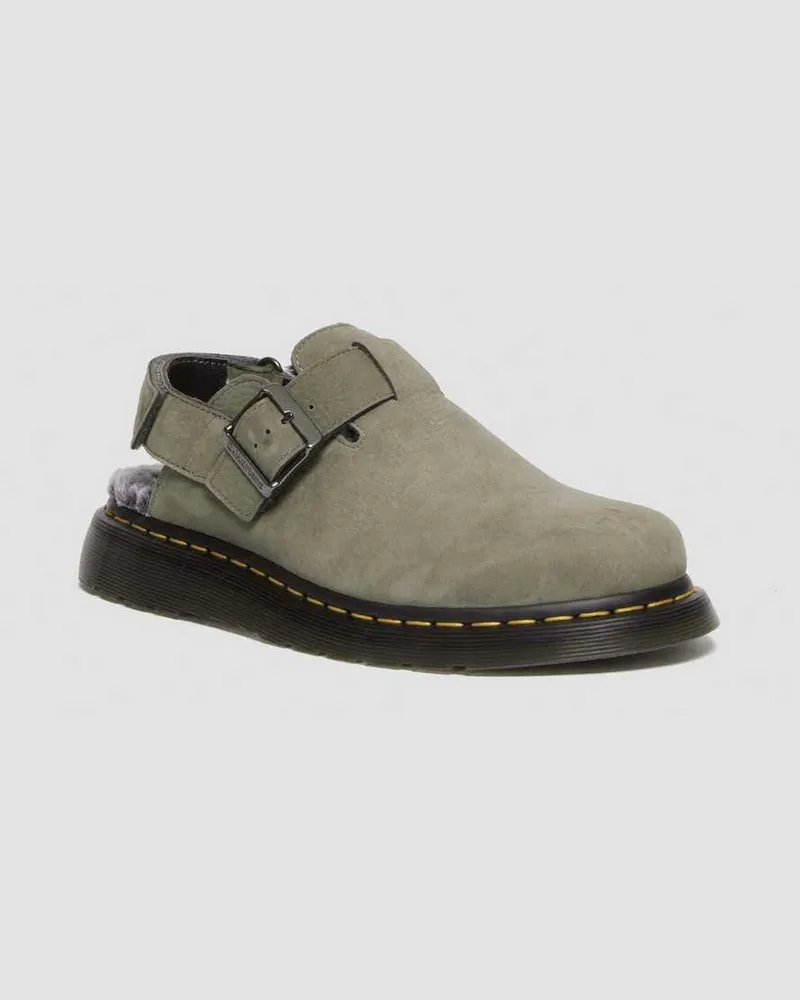 Dr.Martens Jorge II Faux Fur Gefütterte Mules in Grau, Größe Grau