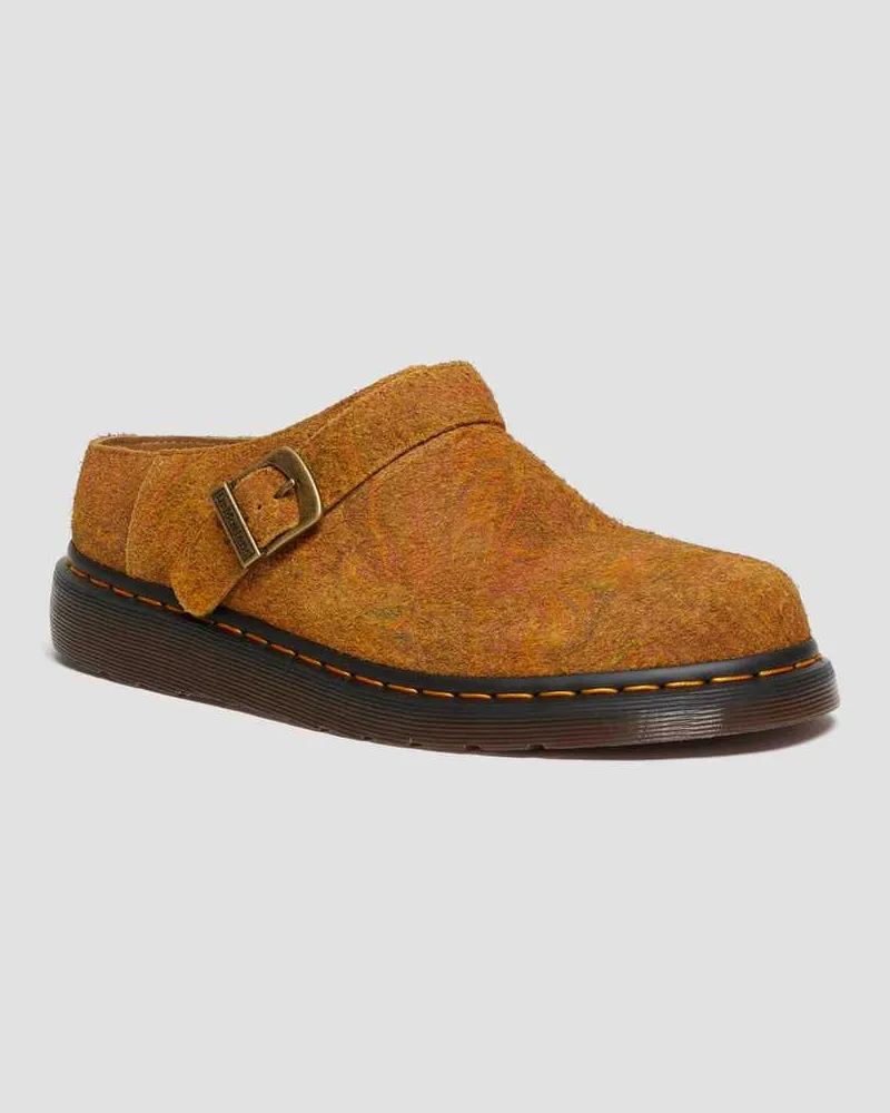 Dr.Martens Isham Marbled Wildleder Slingback Mules Schuhe in Braun/Bräunen, Größe Braun