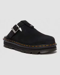 Dr.Martens Zebzag Wildleder Plateau Mules Mit Fleecefutter in Schwarz Schwarz