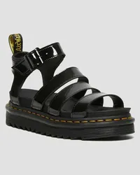 Dr.Martens Patent Leder Blaire Patent Riemen Sandalen, in Schwarz Schwarz