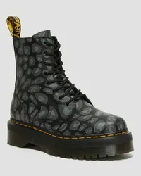 Dr.Martens Jadon Leopardendruck Plateaustiefel in Schwarz/Grau/Leopard Schwarz