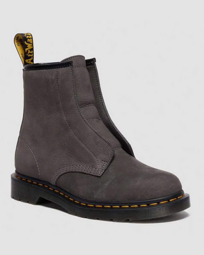 Dr.Martens 1460 Nubuck Slip On Stiefel Ohne Schnürung in Grau, Größe Grau