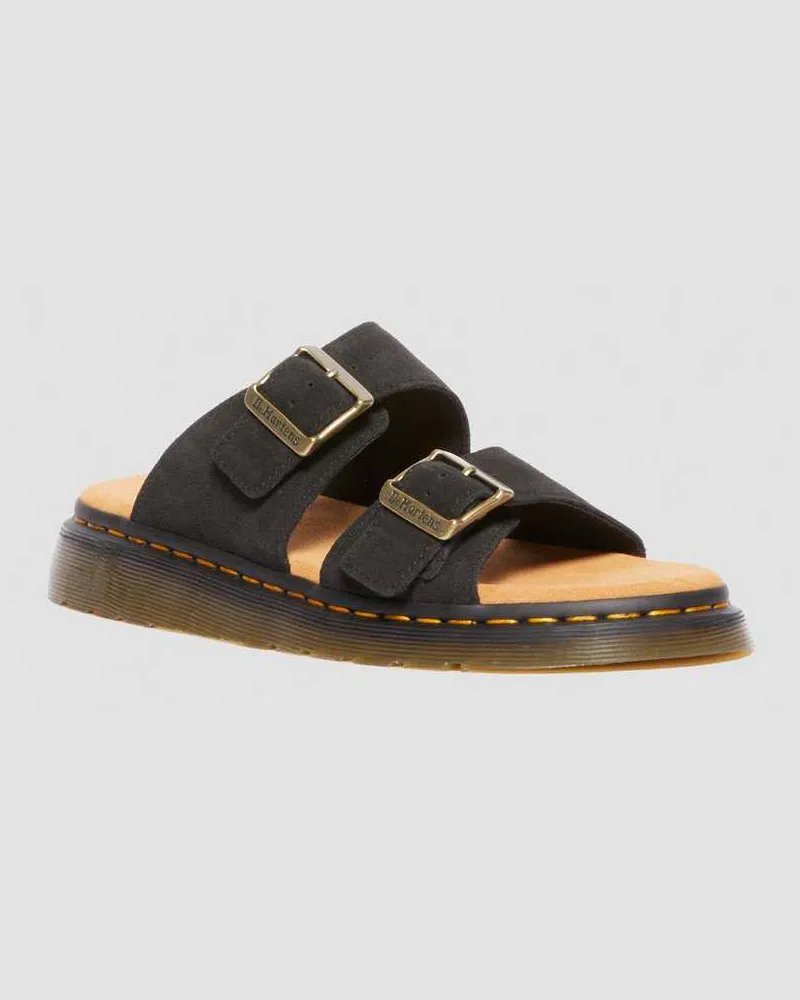 Dr.Martens Suède Josef Wildleder Slide Sandalen in Schwarz, Größe Schwarz