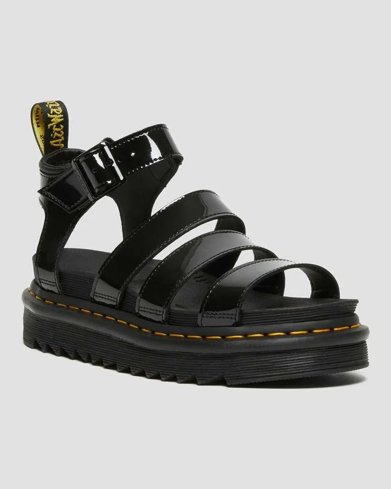 Dr.Martens Patent Leder Blaire Patent Riemen Sandalen in Schwarz, Größe Schwarz