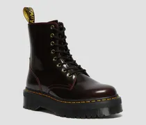 Leder Jadon Arcadia Plateau Stiefel Schuhe in Rot, Größe