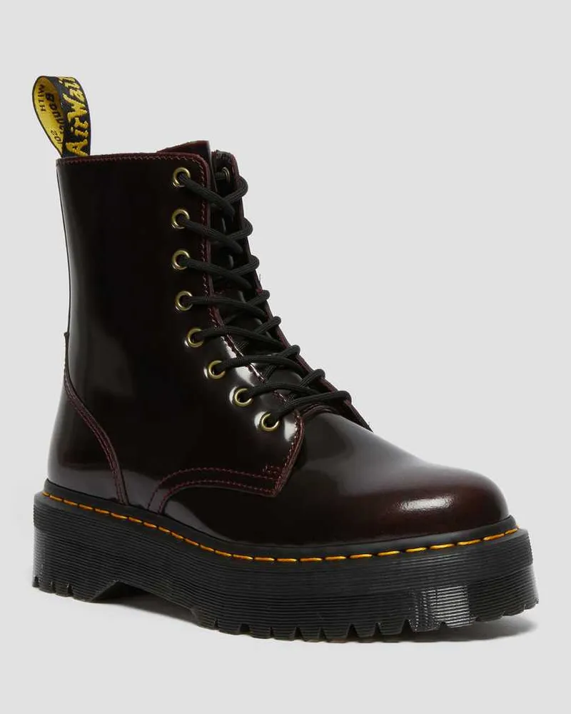 Dr.Martens Leder Jadon Arcadia Plateau Stiefel Schuhe in Rot, Größe Rot