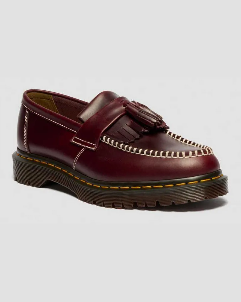 Dr.Martens Adrian Orleans Leder Tassel Loafer in Rot, Größe Rot