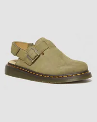 Dr.Martens Jorge II Tumbled Nubuck Leder Slingback Mules in Grün Grün