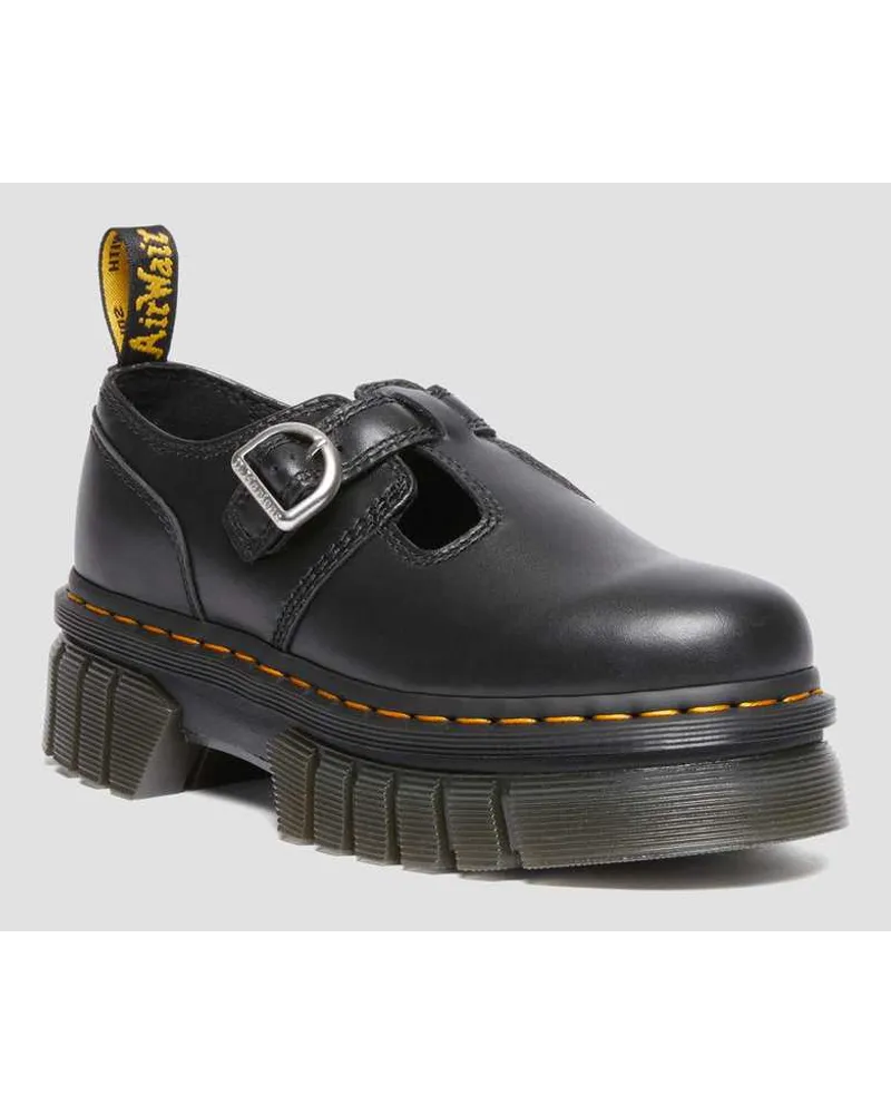 Dr.Martens Nappa Leder Audrick Nappa Lux Mary Jane Plateauschuhe in Schwarz Schwarz