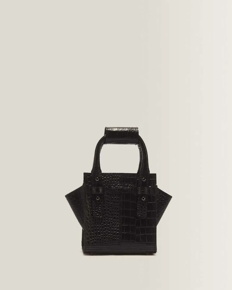 Dr.Martens Xsmall Croc Emboss Leder Tote Bag in Schwarz Schwarz