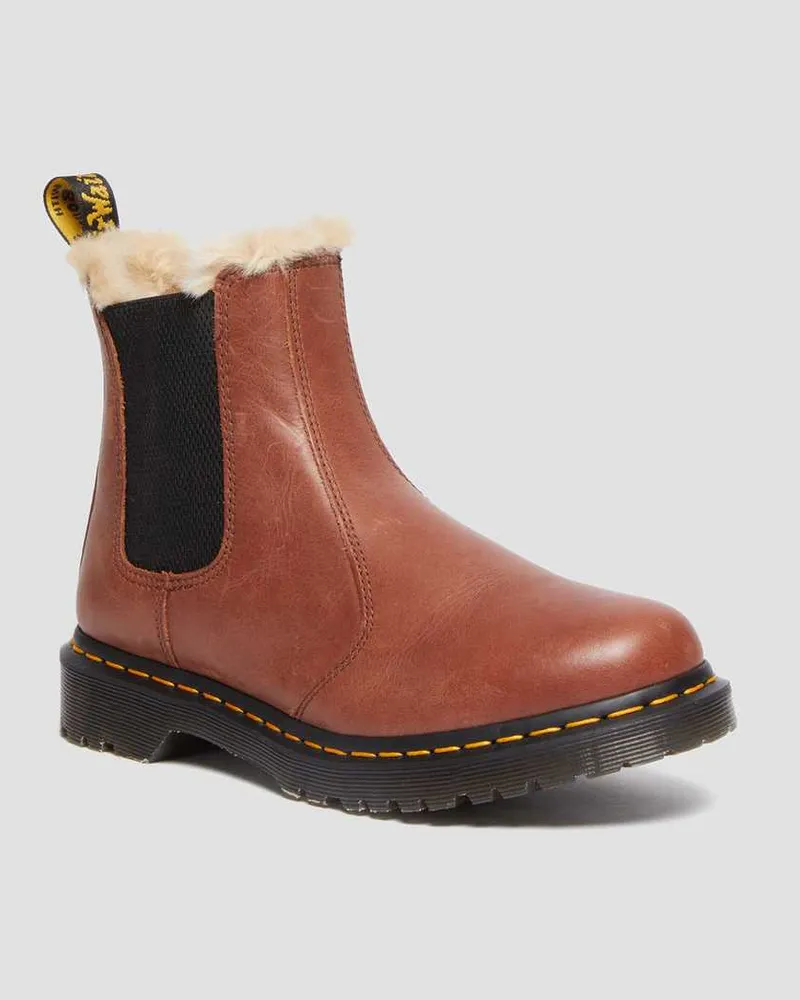 Dr.Martens 2976 Leonore Chelsea-Chelsea Stiefel Mit Kunstfellfutter Schuhe in Bräunen, Größe Bräunen