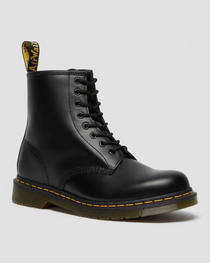 Dr.Martens 10 Glatt, Leder Stiefel in Schwarz, Größe Schwarz