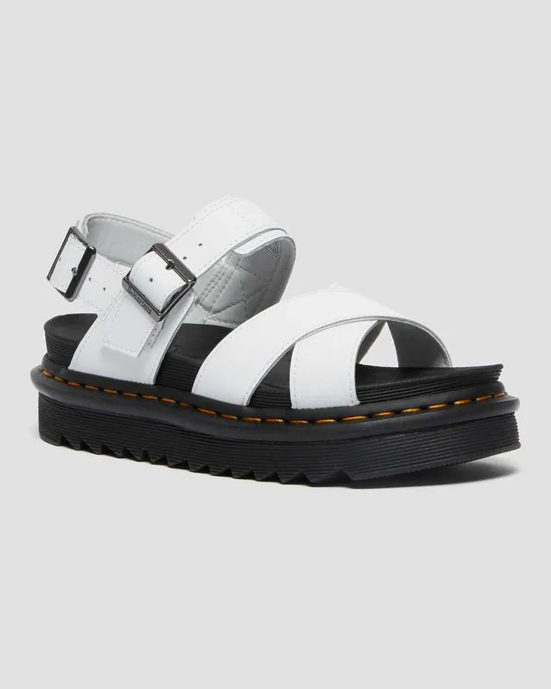 Dr.Martens Voss II Hydro Leder Riemensandalen in Weiß, Größe Weiß
