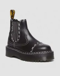 Dr.Martens 2976 Leder Chelsea Stiefel Mit Kontrastnähten in Schwarz/Weiß Schwarz