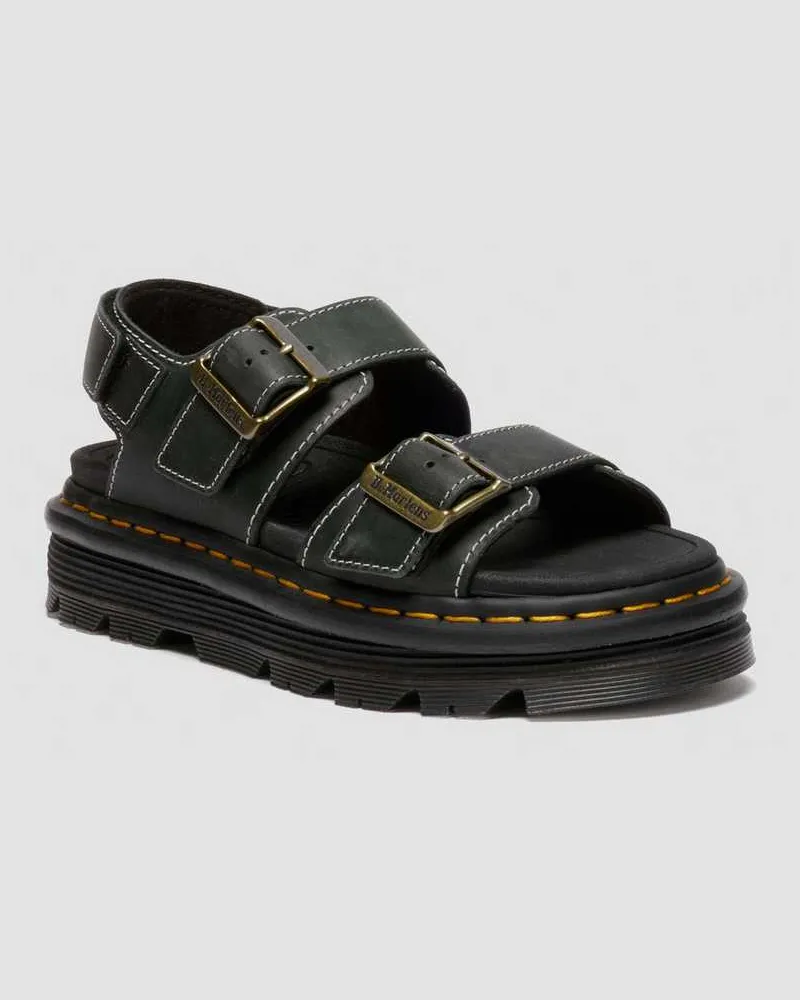 Dr.Martens Zebzag Crazy Horse Leder Sandalen in Grün, Größe Grün