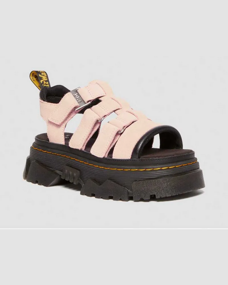 Dr.Martens Suède Mattison Sandalen Mit 3 Riemen in Rosa, Größe Rosa