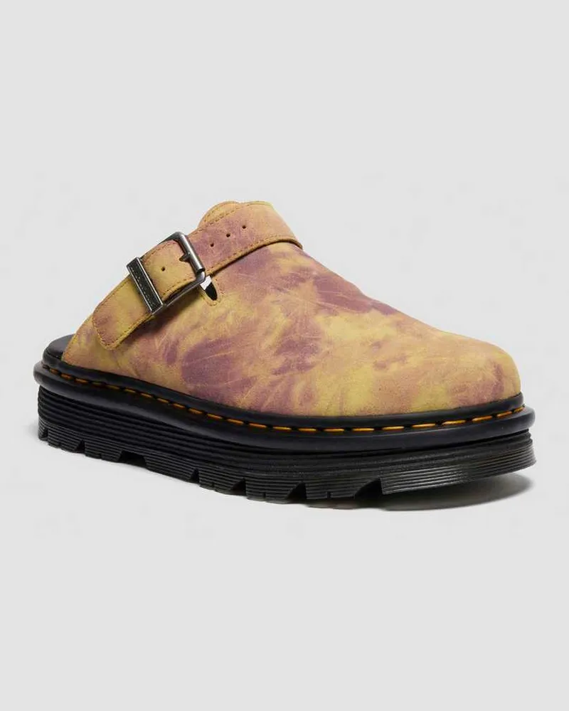 Dr.Martens Zebzag Wildleder Casual Slingback Plateau Mules in Gelb, Größe Gelb
