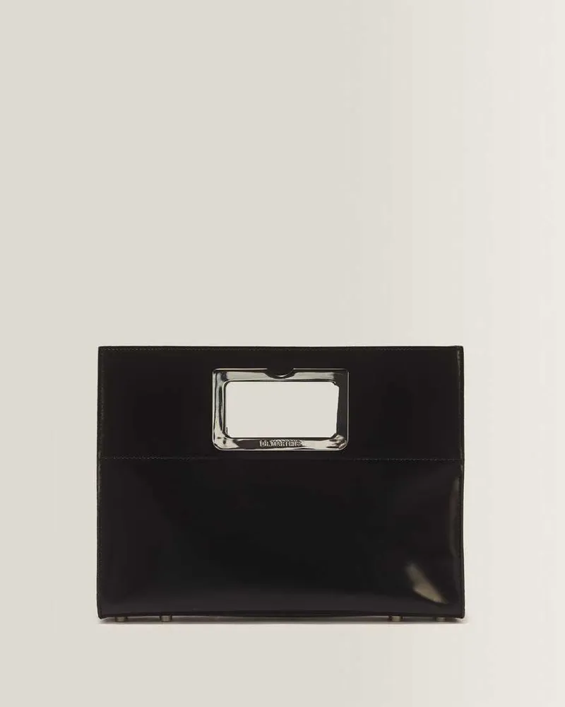 Dr.Martens Glatt Leder Clutch Tasche in Schwarz Schwarz
